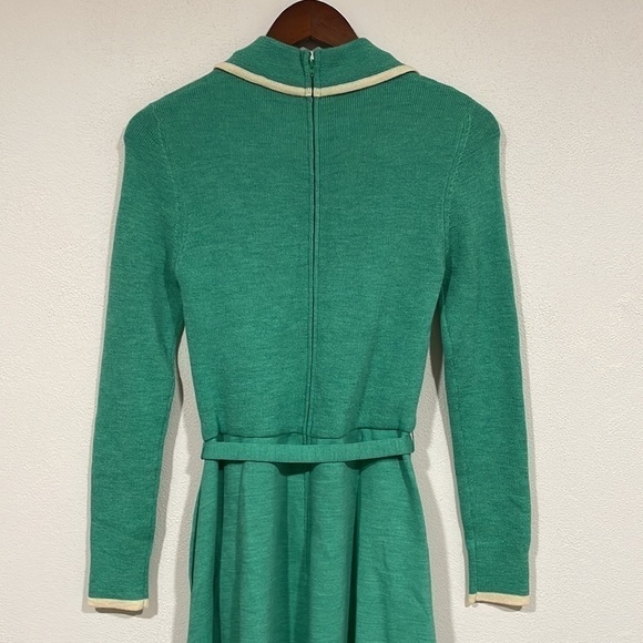 Vintage Wool Green Dress - Picture 7 of 11